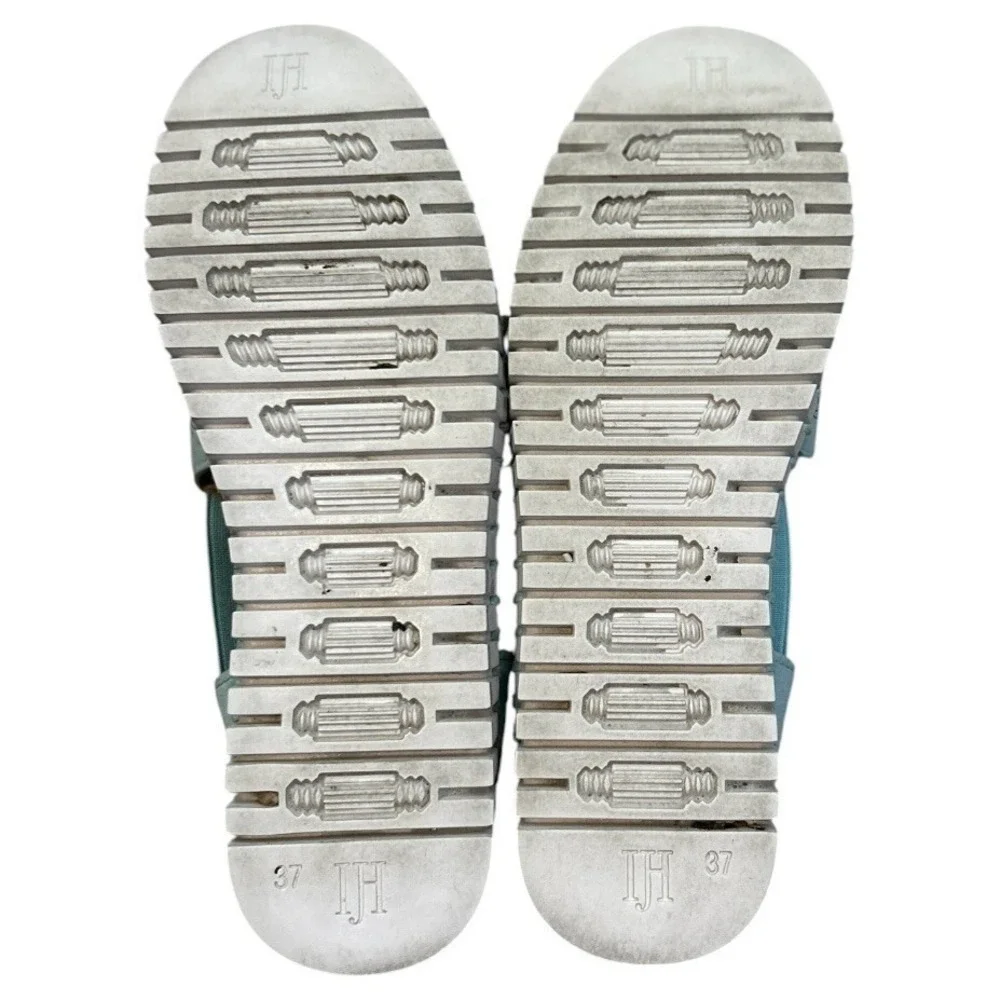 ILSE JACOBSEN Tulip Slip On sz 37EU Laurel Green Perferated Comfort Flat Stretch